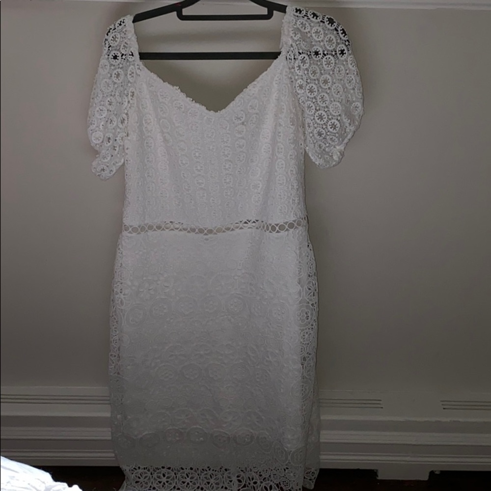 white lace dress